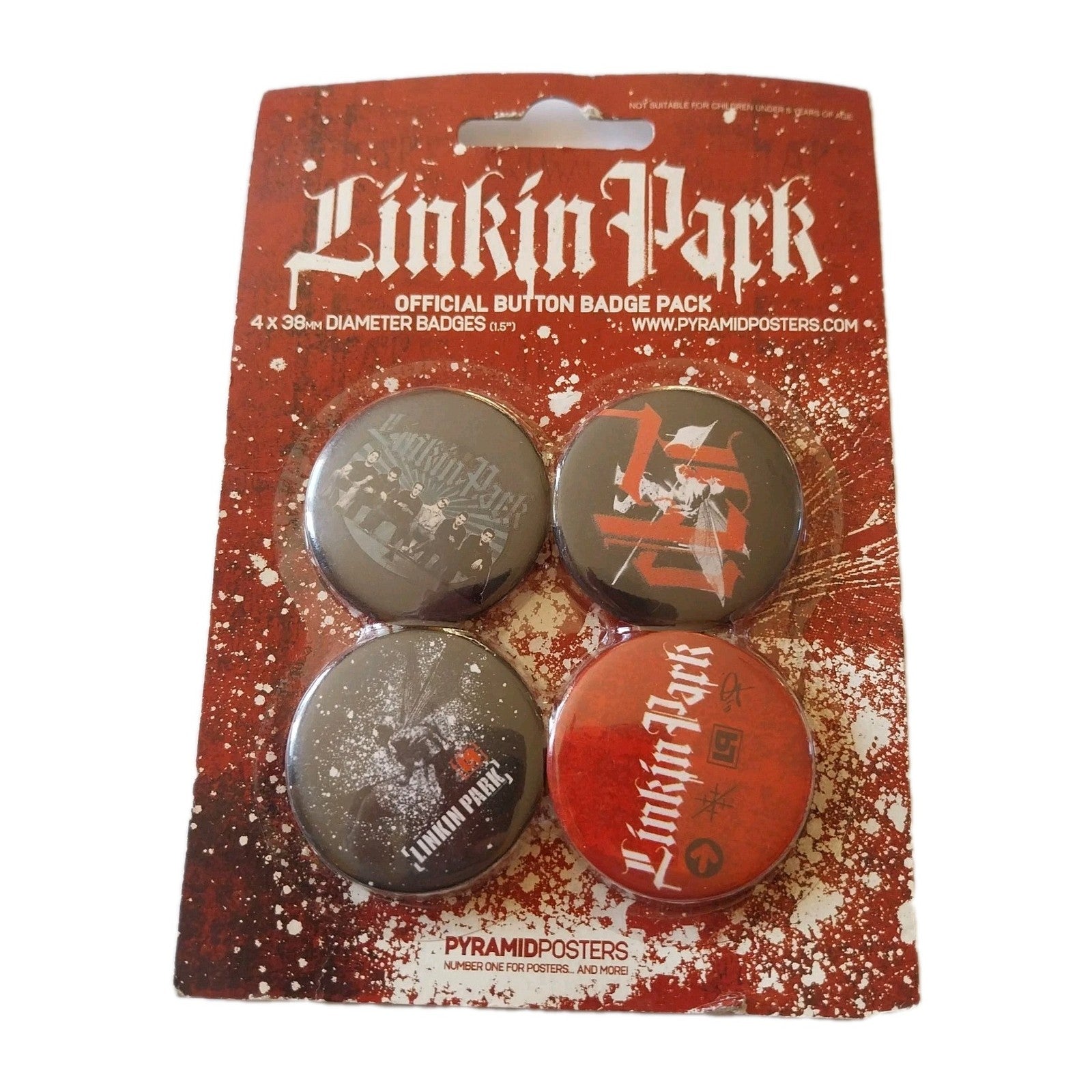 Rare Linkin Park 2006 Official  Badge Pack 4x 38mm Metalhead