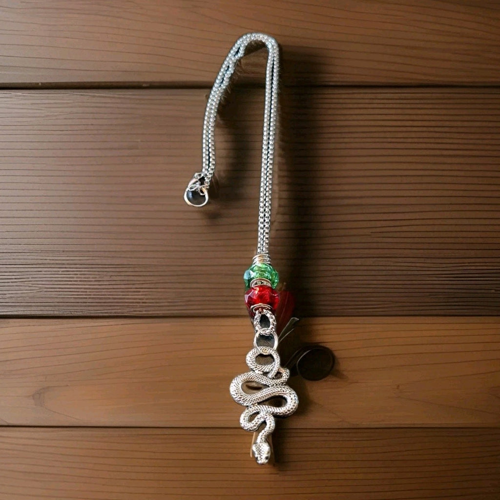 Snake  Serpent Necklace Stainless Steel And Alloy  Witchy Gothic  Alternative