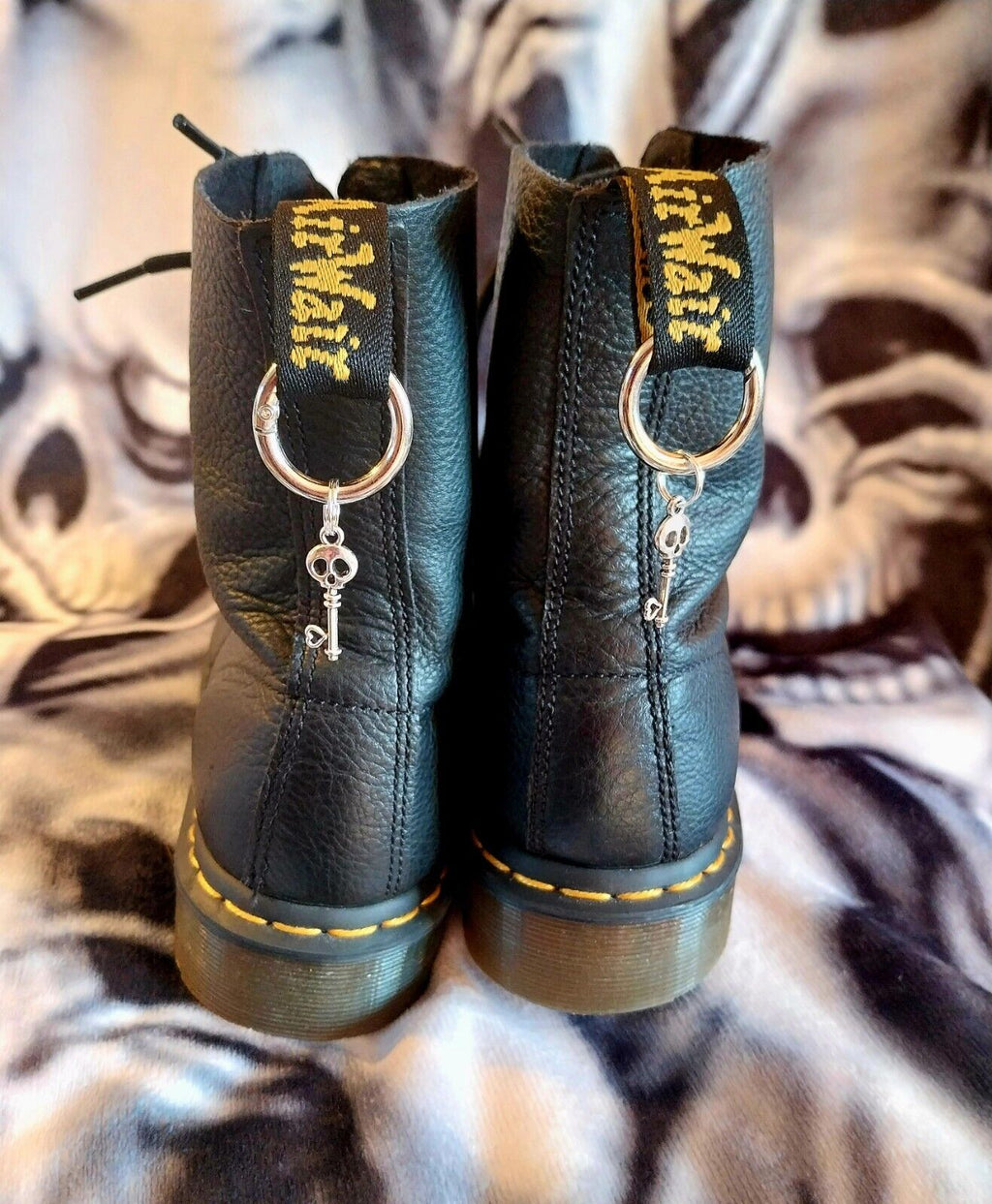 Skull  Key boot charms for goth emo punk
