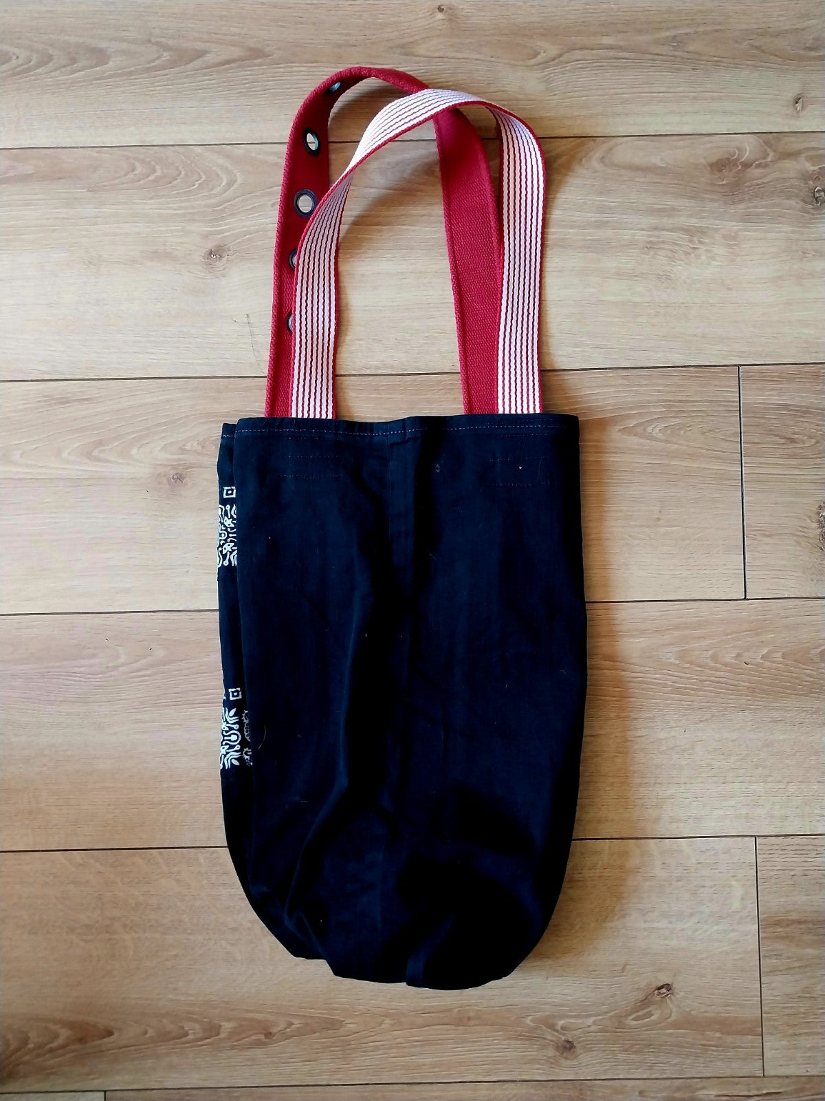 Handmade Festival Black  Denim Tote Bag With Motley Crue Theme