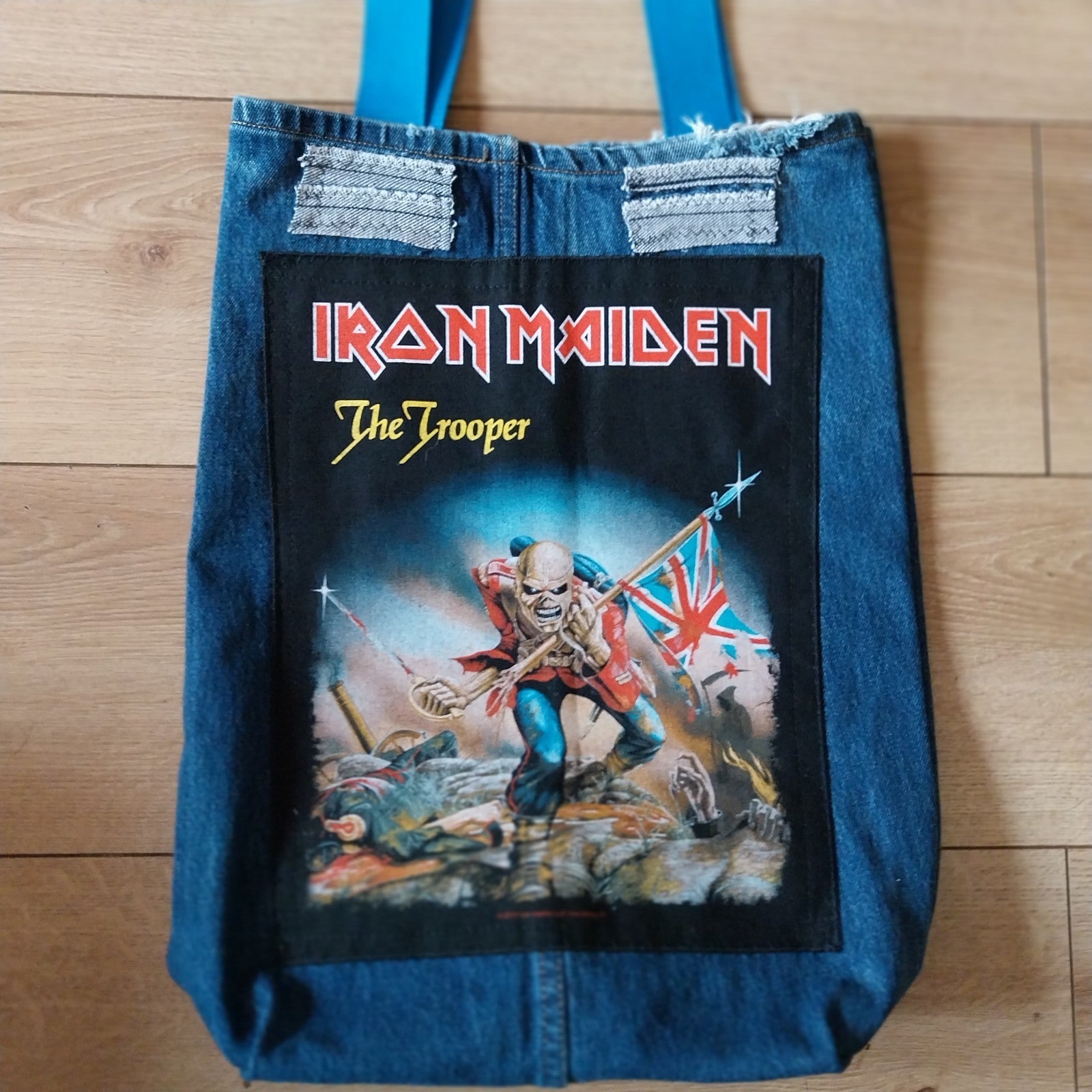 Iron Maiden Metalhead Handmade Denim Tote Bag Festival