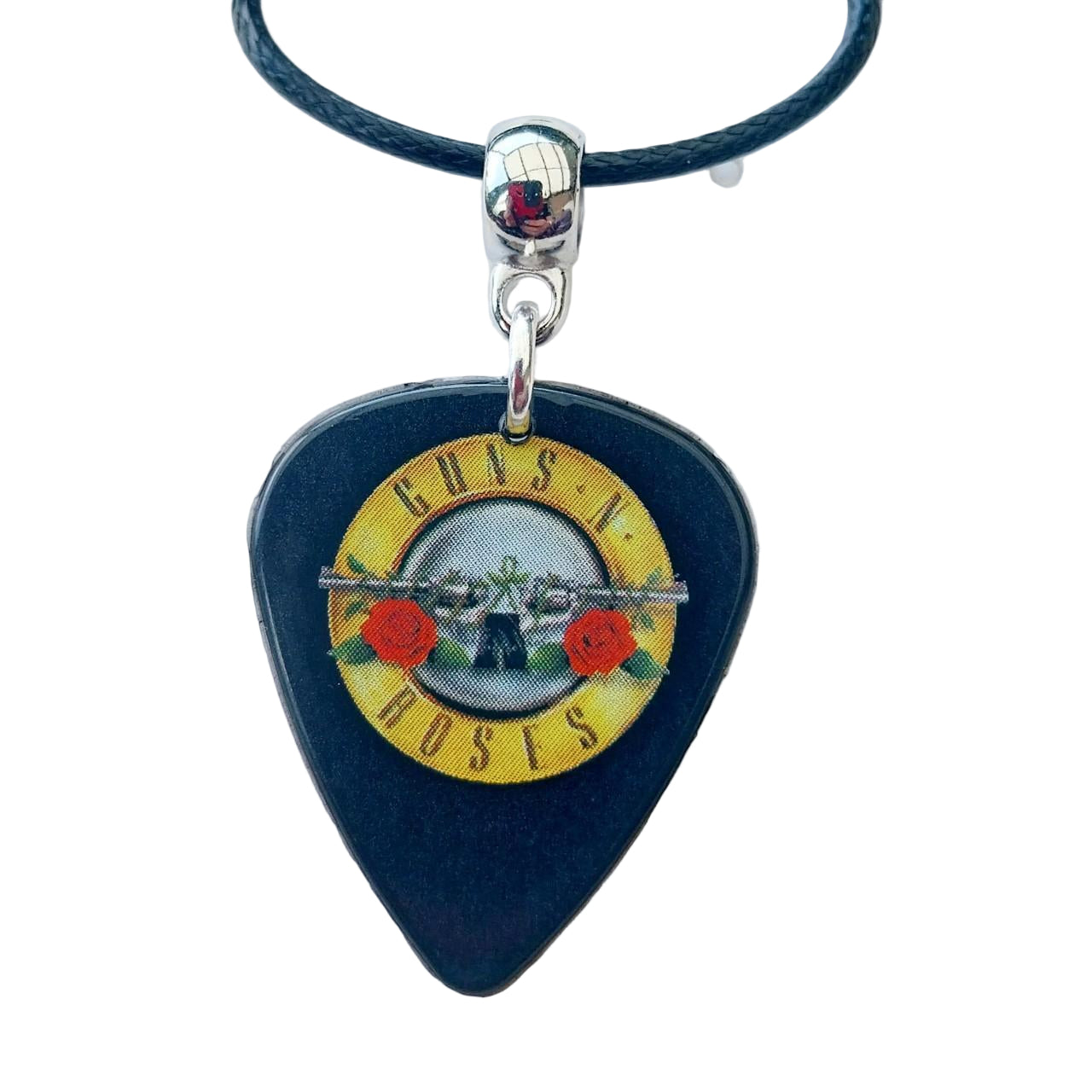 Handmade Guns & Roses gutiar plectrum necklace