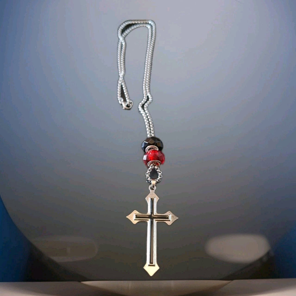 Gothic Cross Stainless Steel And Alloy Necklace Witchy  Alternative