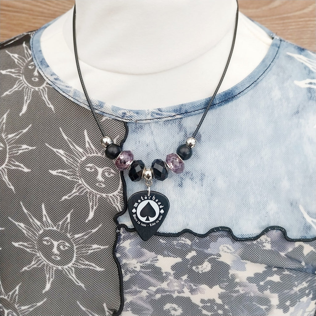 Handmade Motorhead guitar plectrum necklace Metalhead Festival