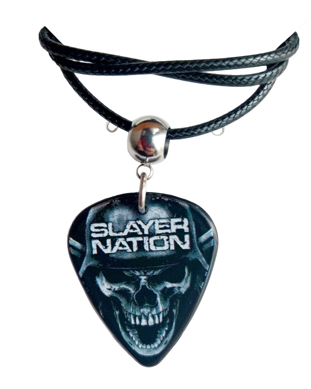 Handmade Slayer guitar plectrum necklace