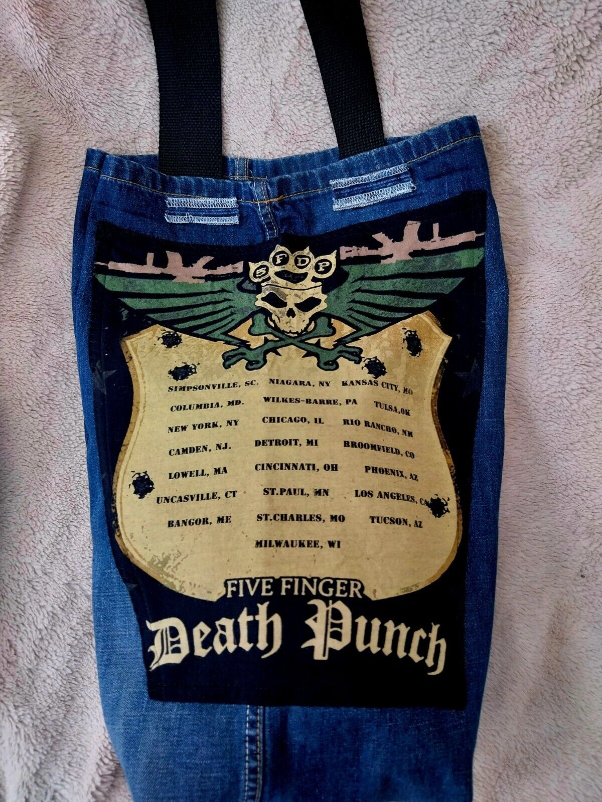 Handmade 5FDP denim Bag Metalhead Festival