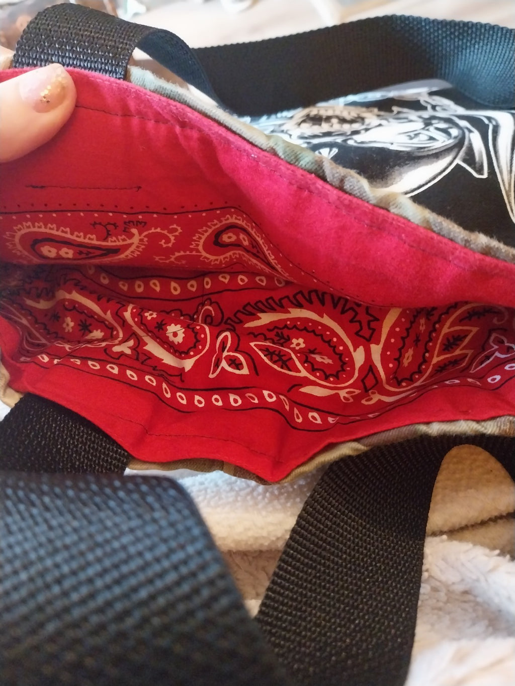 Handmade Camo Tote Bag With Motorhead Patch  Metalhead Festival