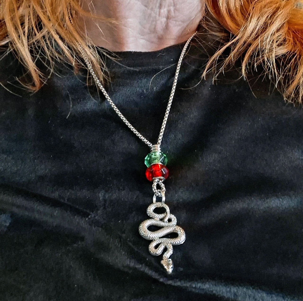 Snake  Serpent Necklace Stainless Steel And Alloy  Witchy Gothic  Alternative