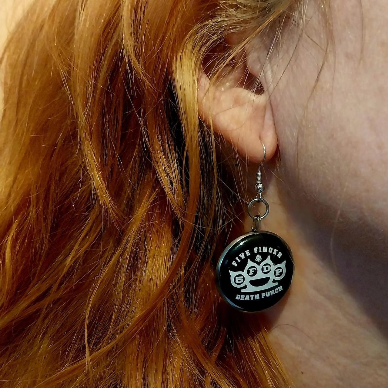 Handmade 5FDP stainless steel earrings