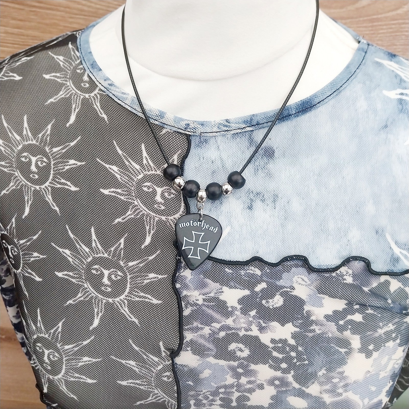 Handmade Motorhead guitar plectrum necklace Metalhead Festival