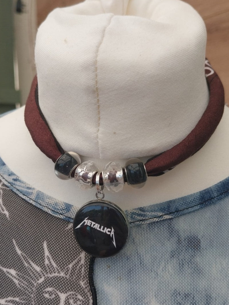 Metallica Bandana Choker Necklace Handmade Festival Metalhead