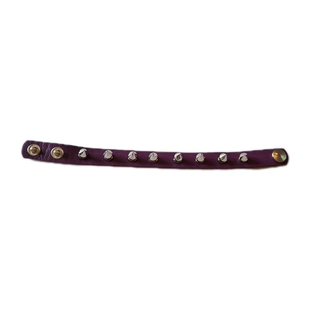 Spike Stud Punk Bracelet Cuff Goth Alternative Festival PU Leather Purple