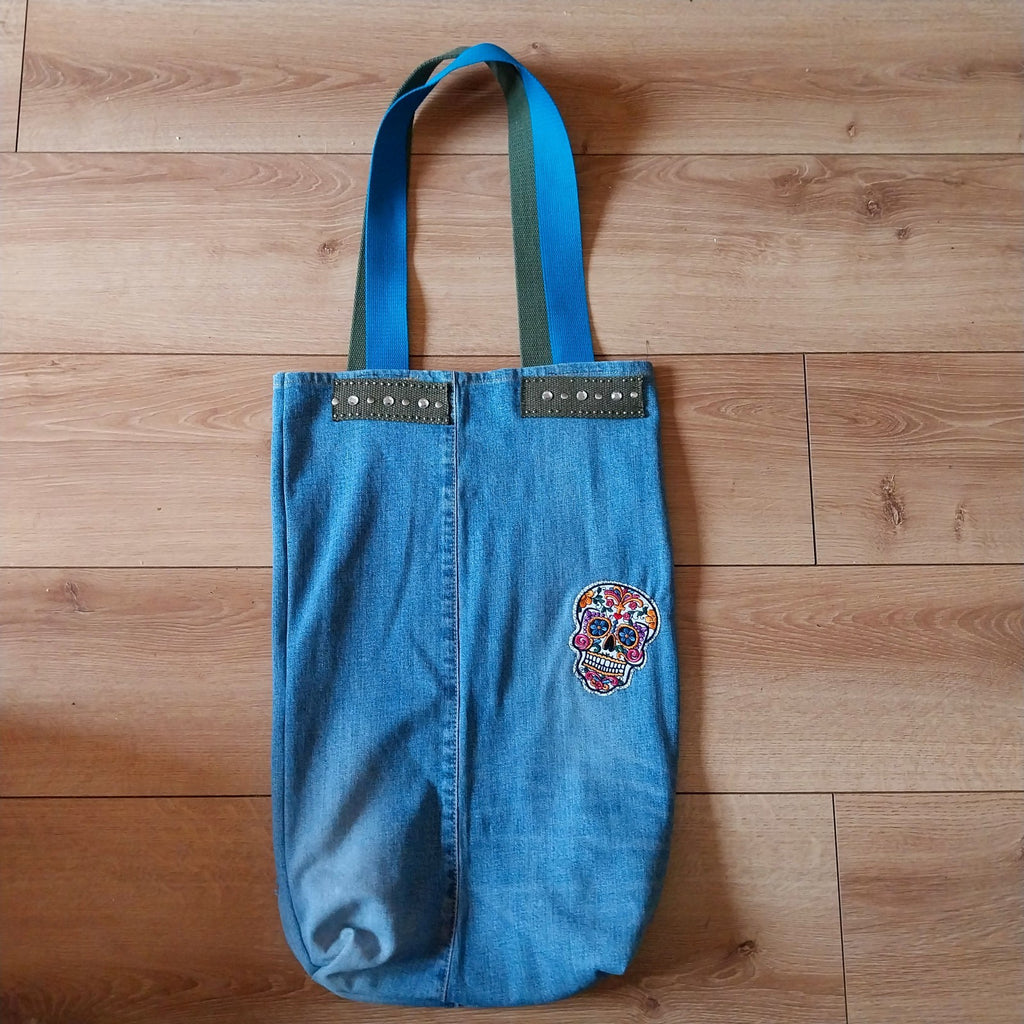 Green Day  Handmade Denim Tote Bag Festival