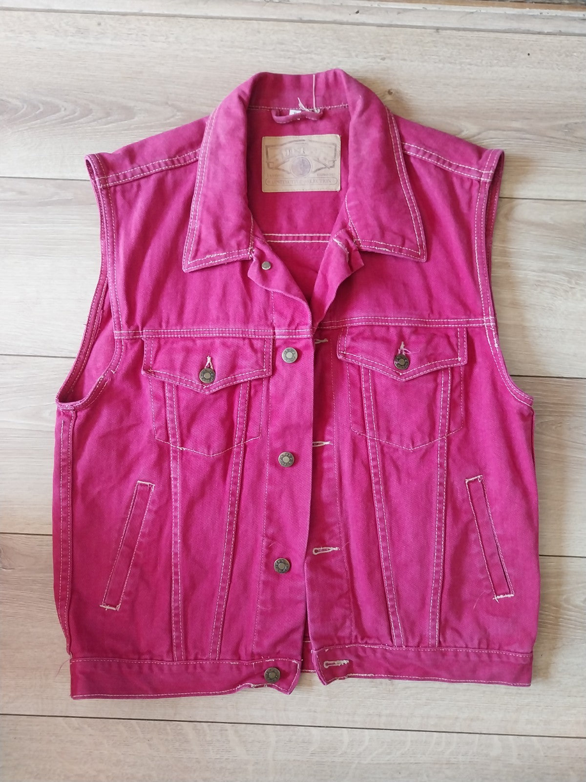 ACDC Reworked  vintage denim waistcoat  Size Small Festival Metalhead