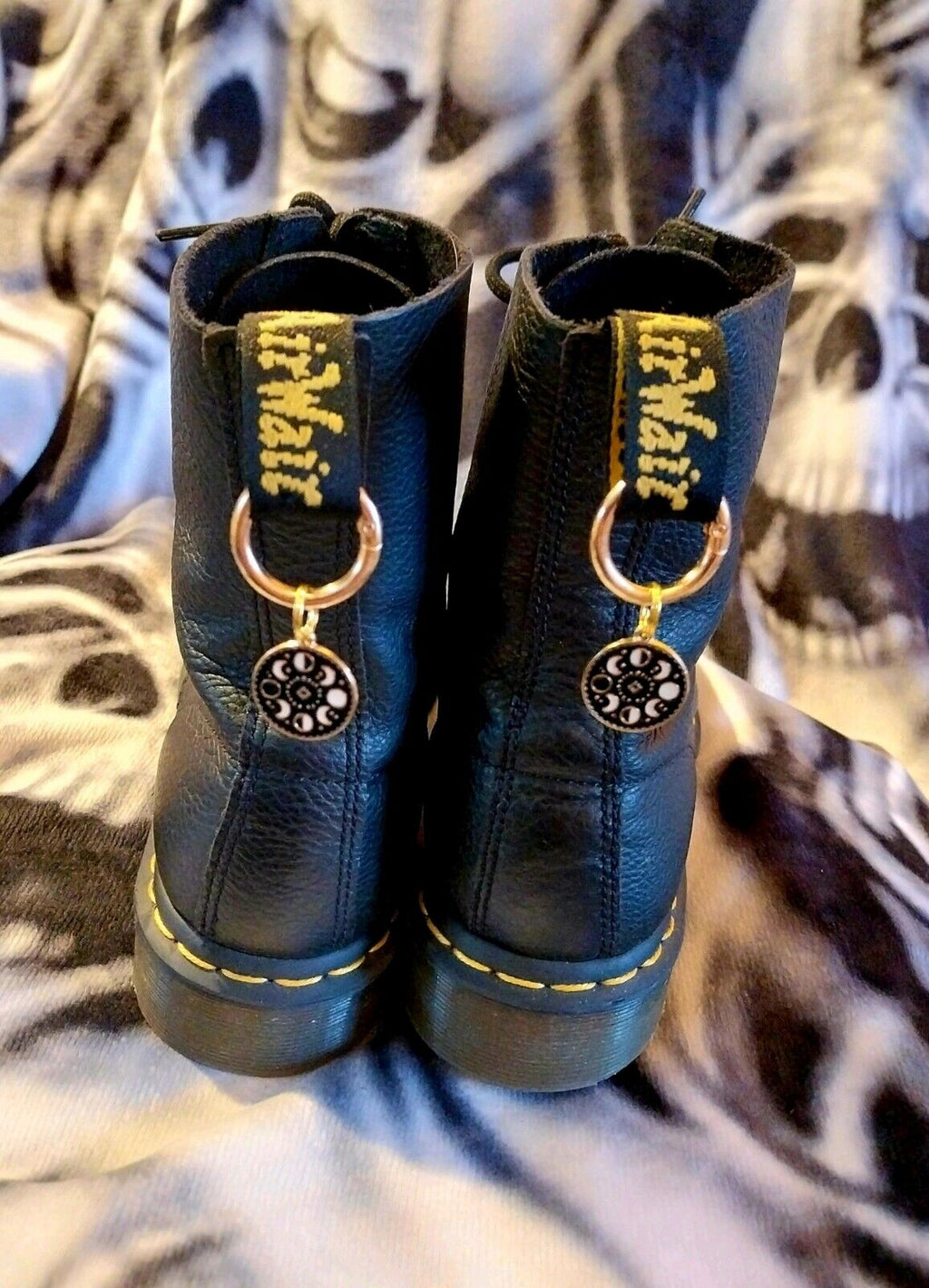 Moon Phase boot charms for goth emo punk