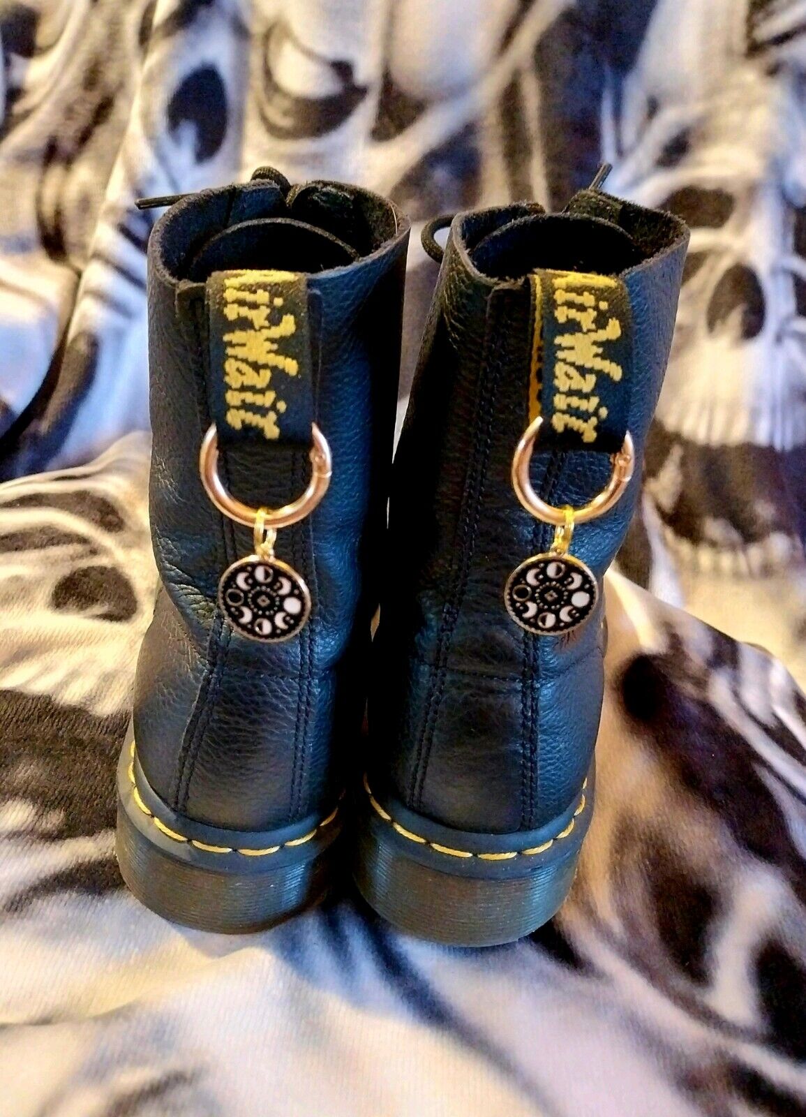 Moon Phase boot charms for goth emo punk