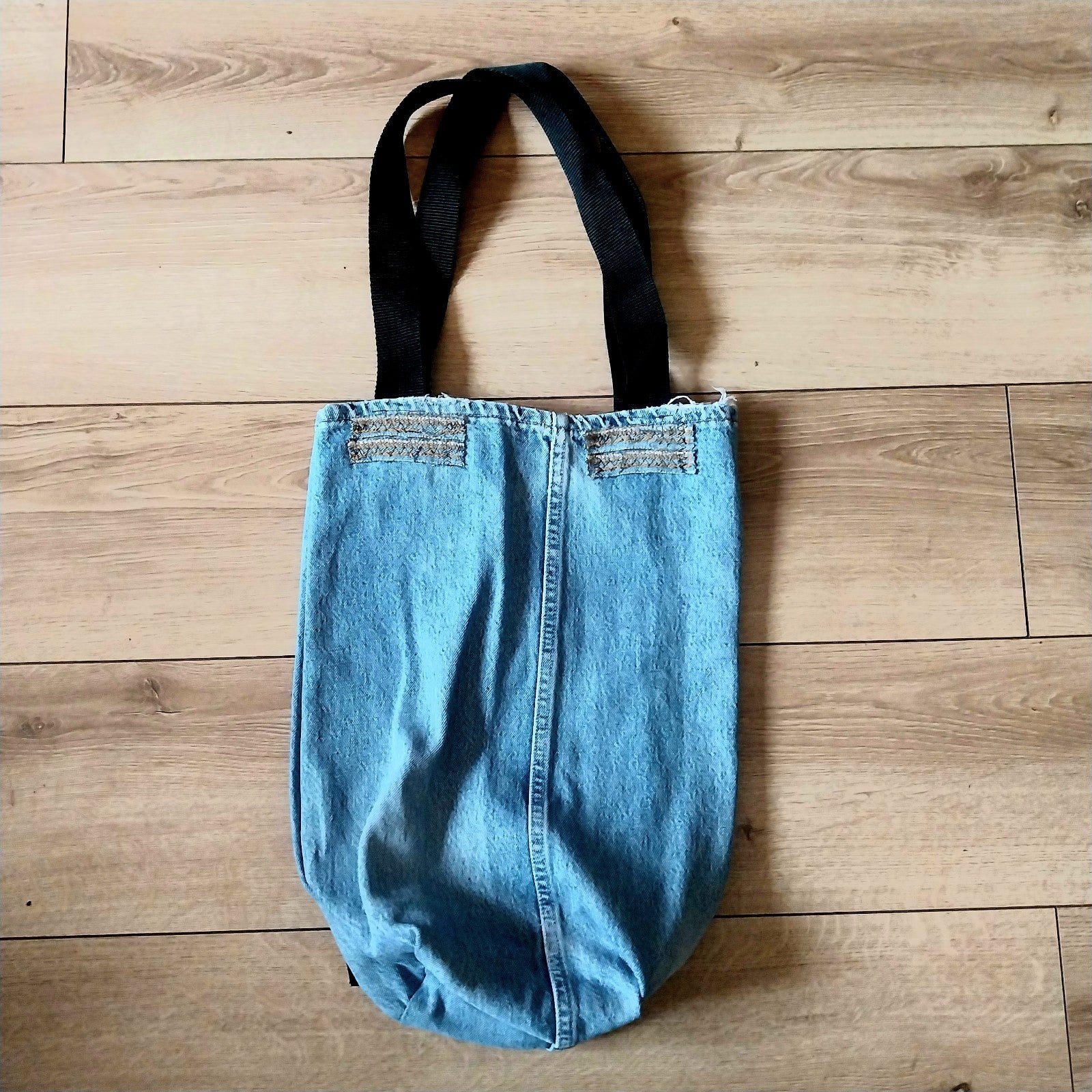 ACDC Metalhead Handmade Frayed Denim Tote Bag Festival