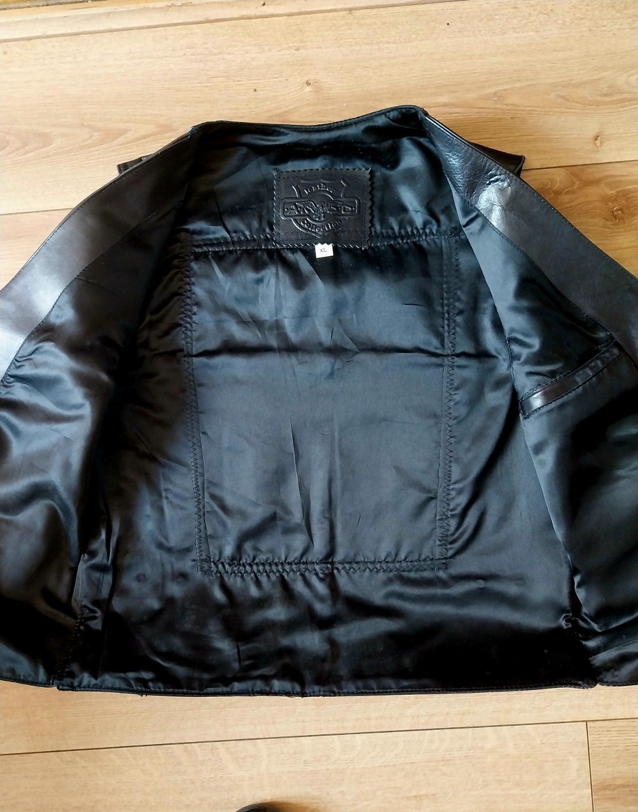 Vintage black leather waistcoat Iron Maiden on Back Size Large 42/44 Inch Chest