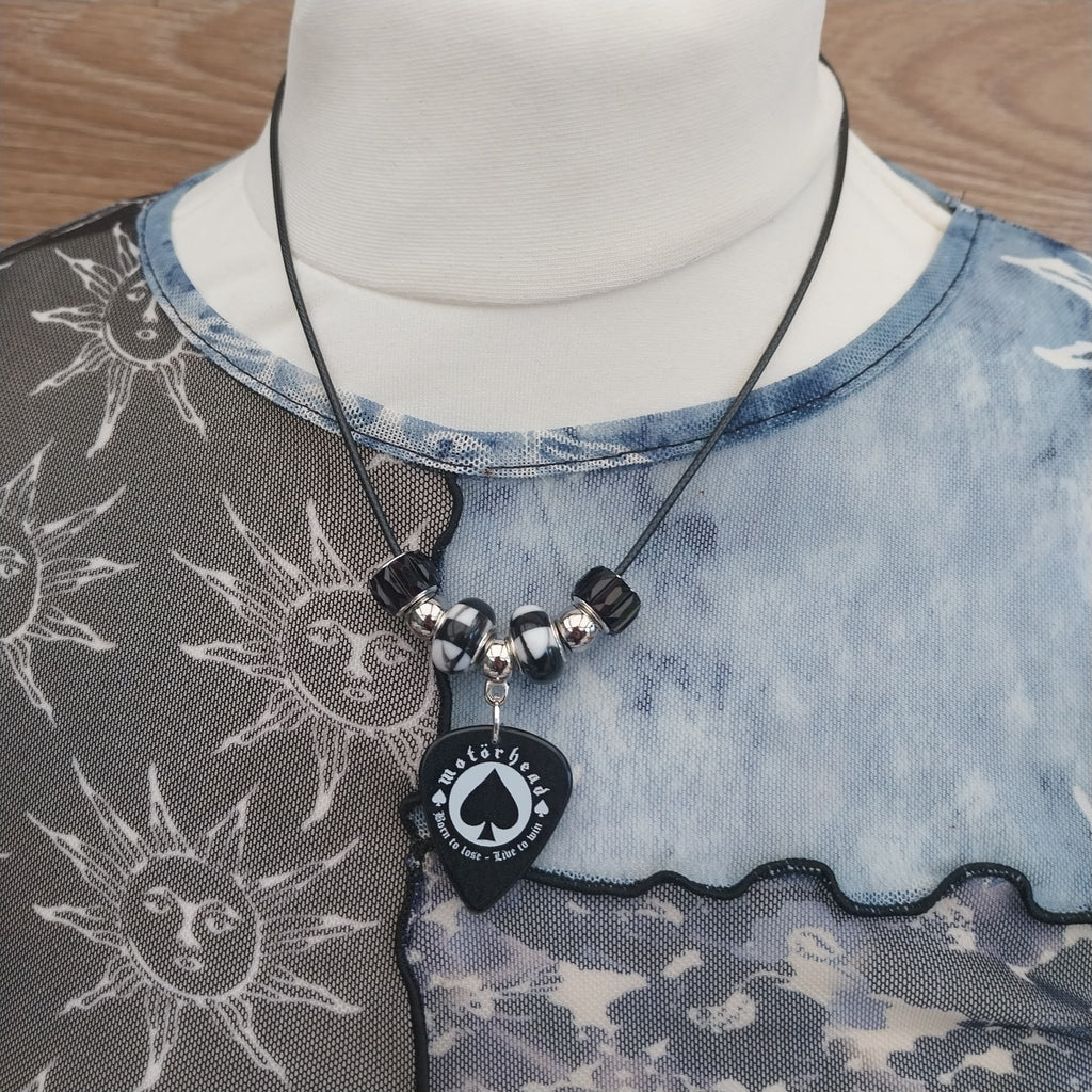 Handmade Motorhead guitar plectrum necklace Metalhead Festival