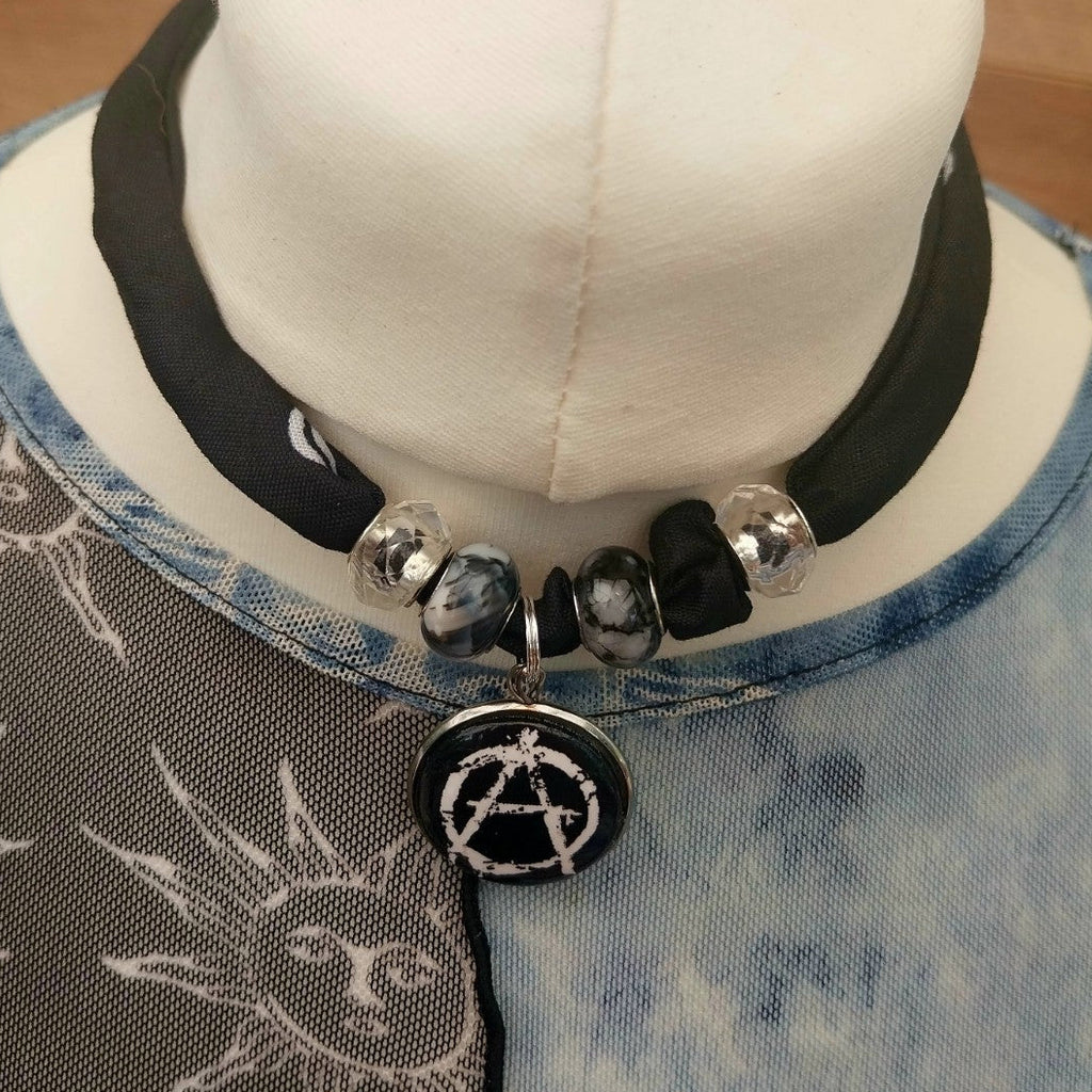 Punk  Bandana Choker Necklace Handmade Festival