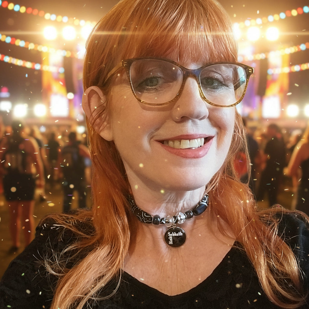 Black Sabbath Bandana Choker Necklace Handmade Festival Metalhead