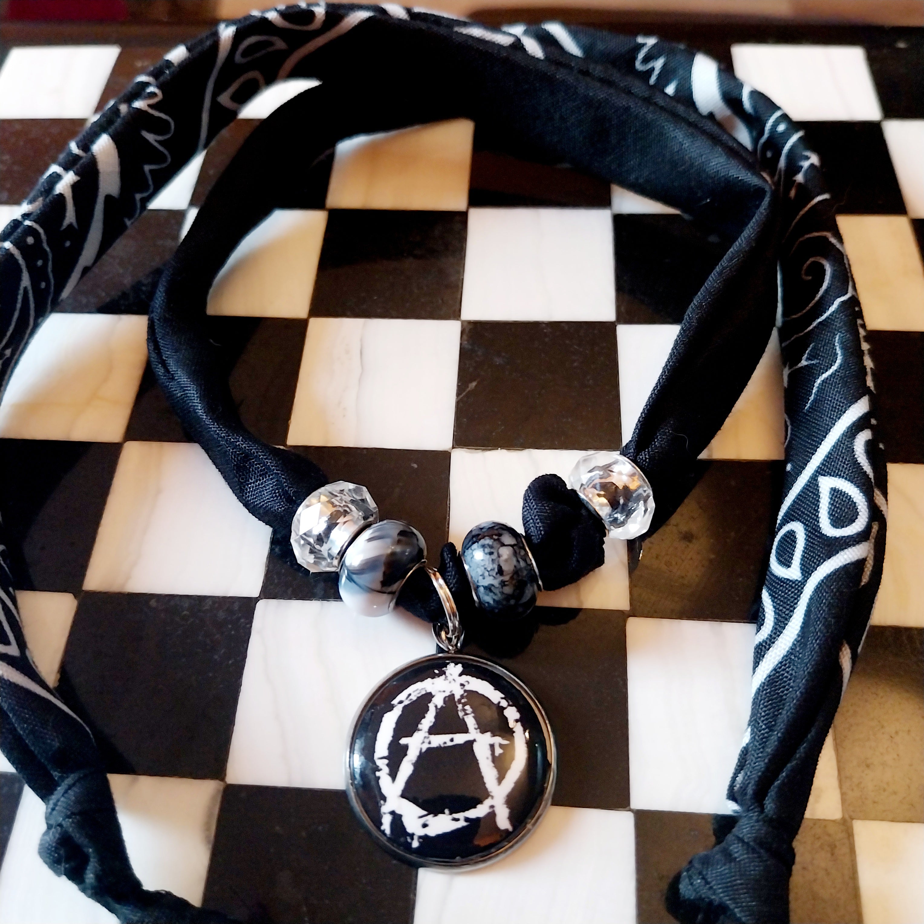 Punk  Bandana Choker Necklace Handmade Festival