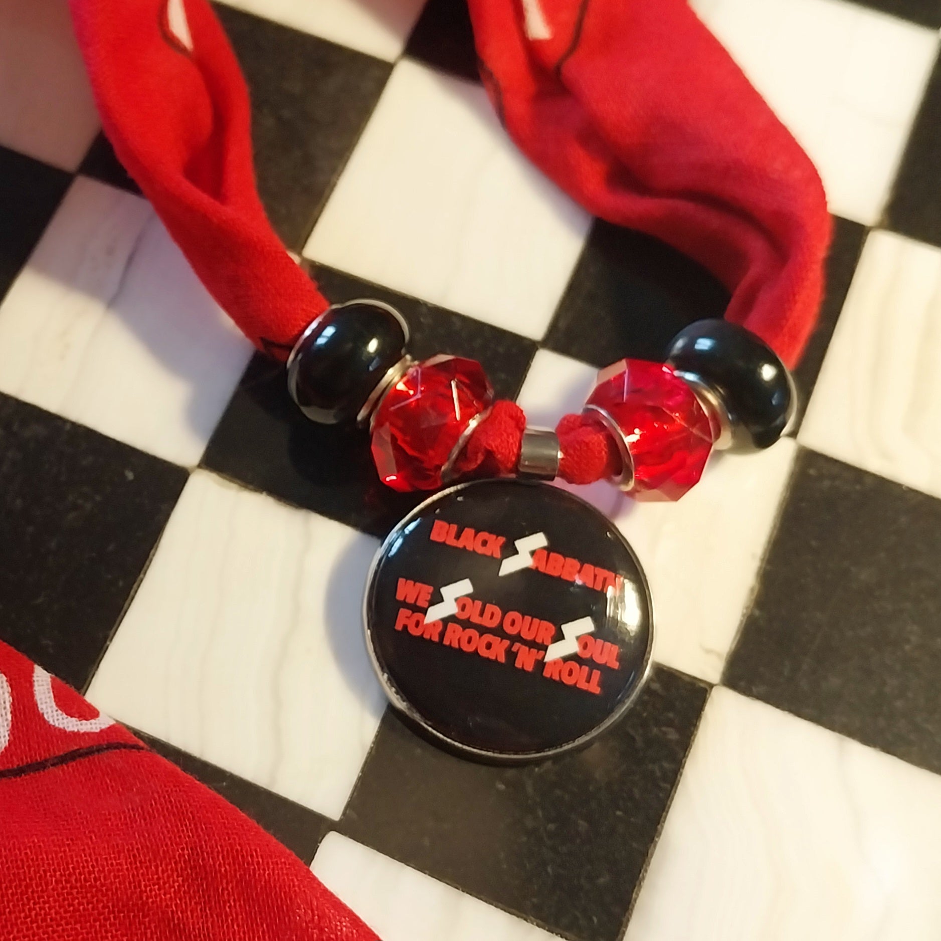 Black Sabbath Bandana Choker Necklace Handmade Festival Metalhead