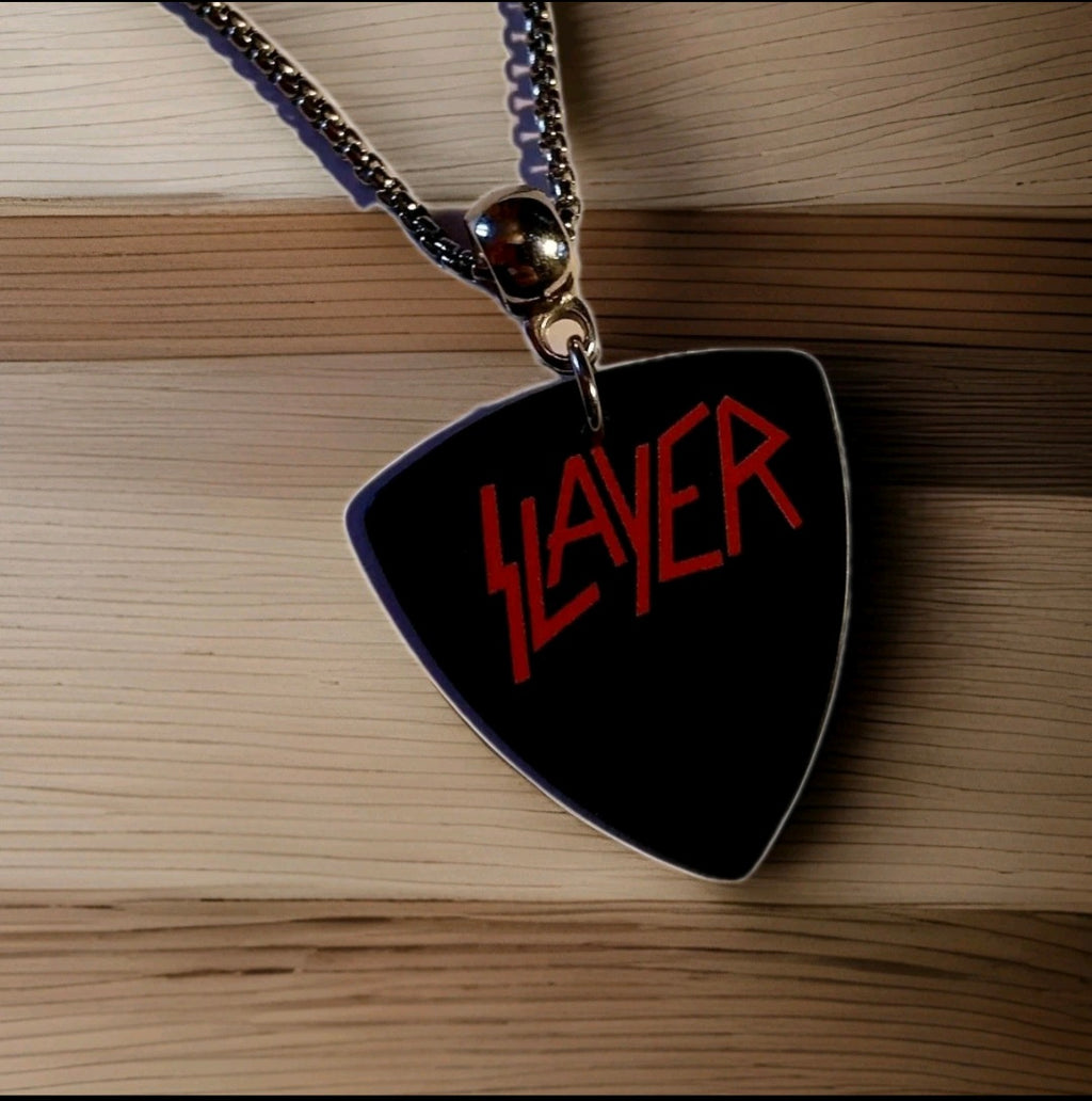 Handmade Slayer guitar plectrum necklace Metalhead Festival