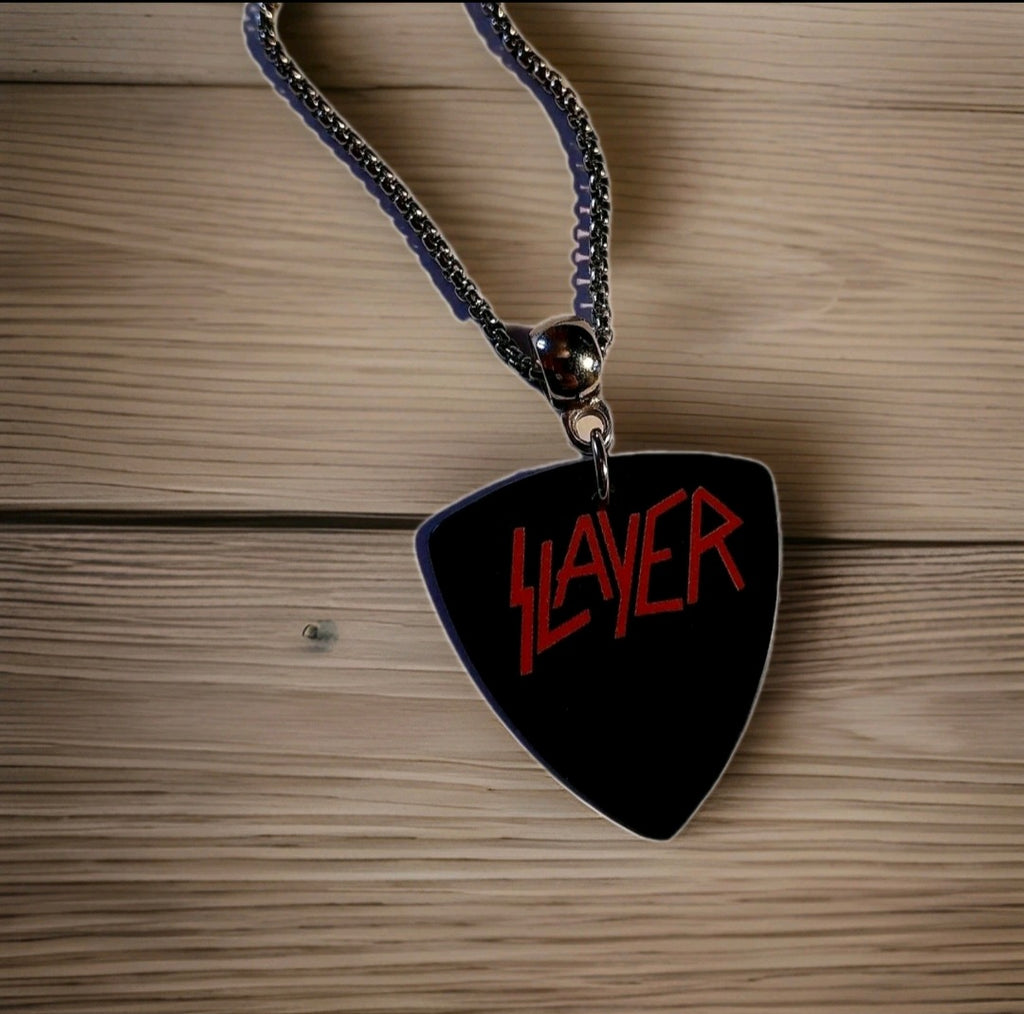 Handmade Slayer guitar plectrum necklace Metalhead Festival
