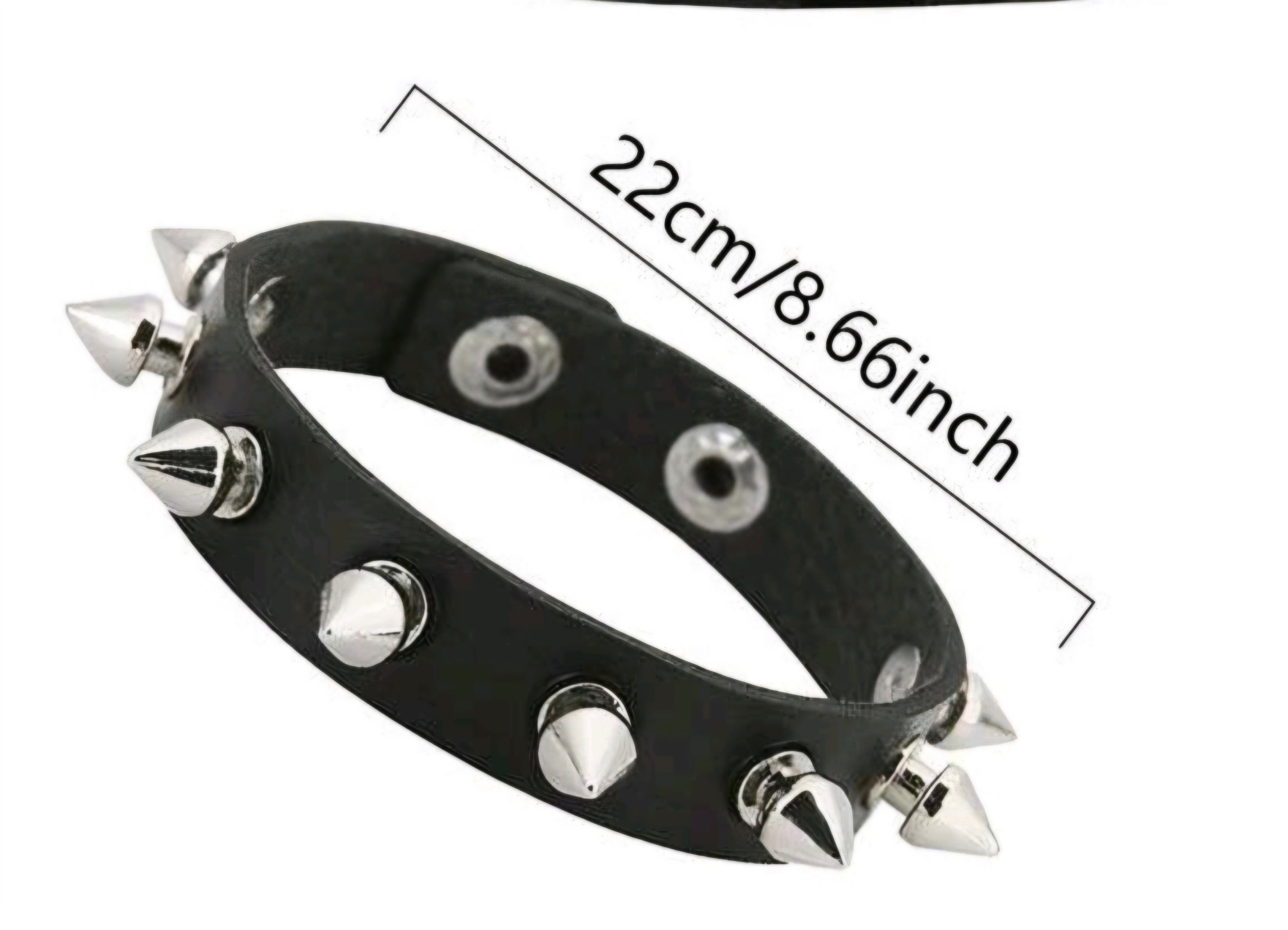 Spike Stud Punk Bracelet Cuff Goth Alternative Festival PU Leather Black
