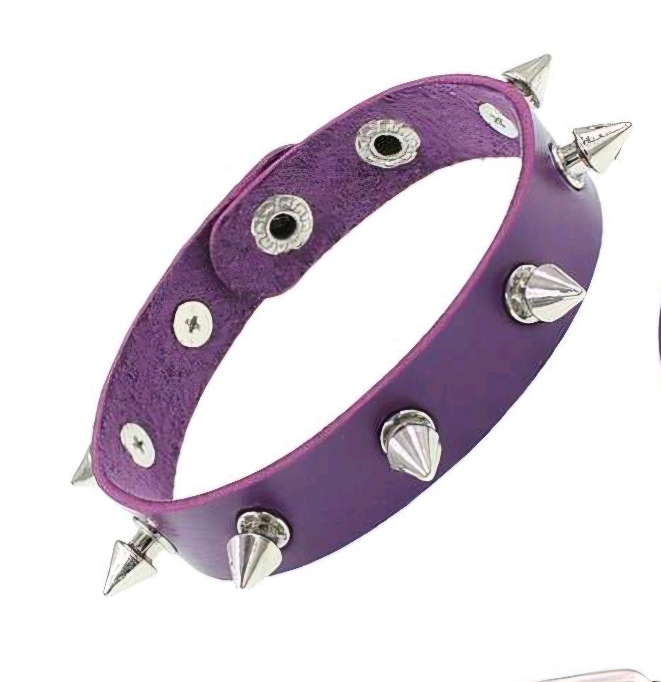 Spike Stud Punk Bracelet Cuff Goth Alternative Festival PU Leather Purple