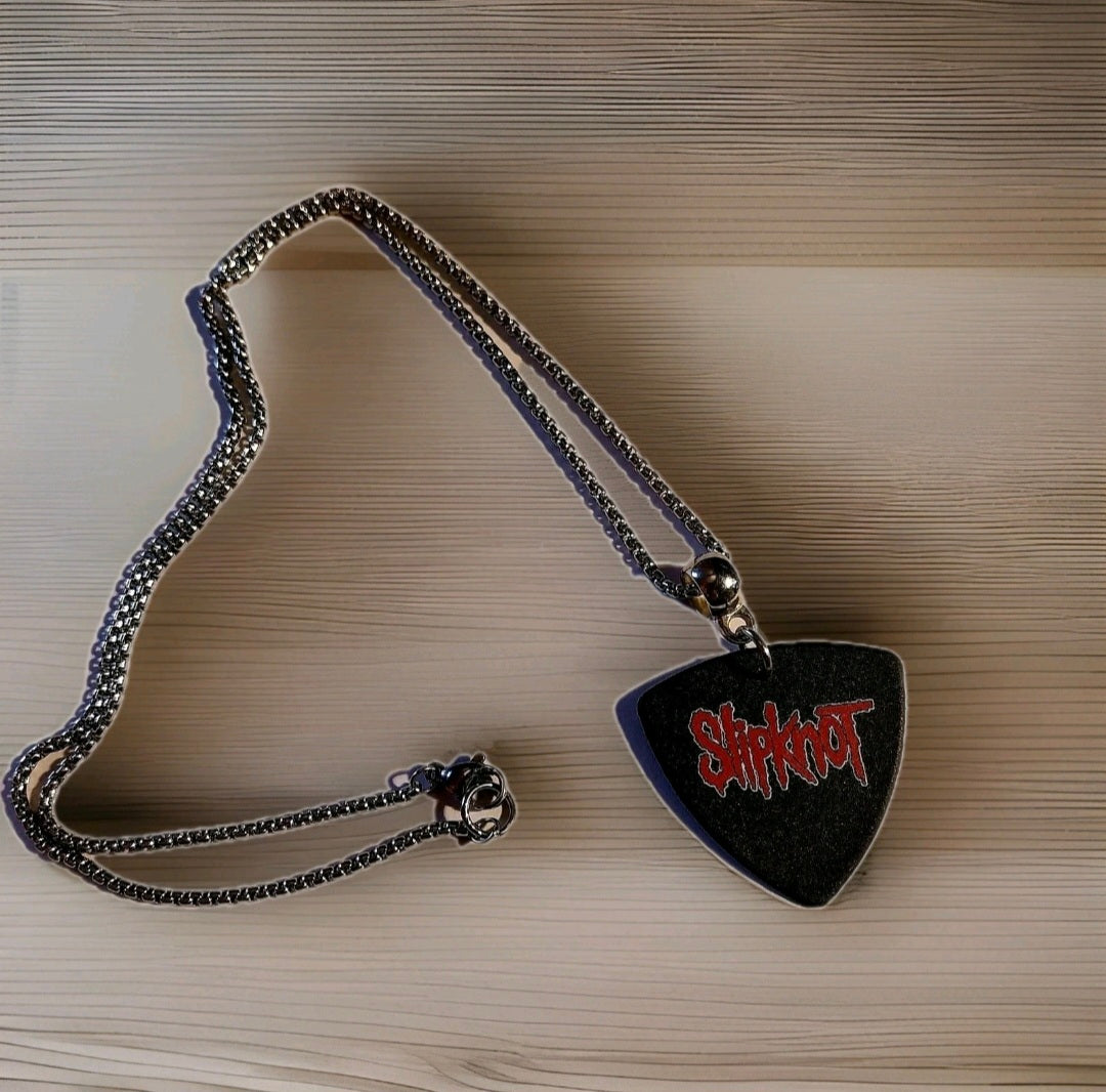 Handmade Slipknot  guitar plectrum necklace Metalhead Festival