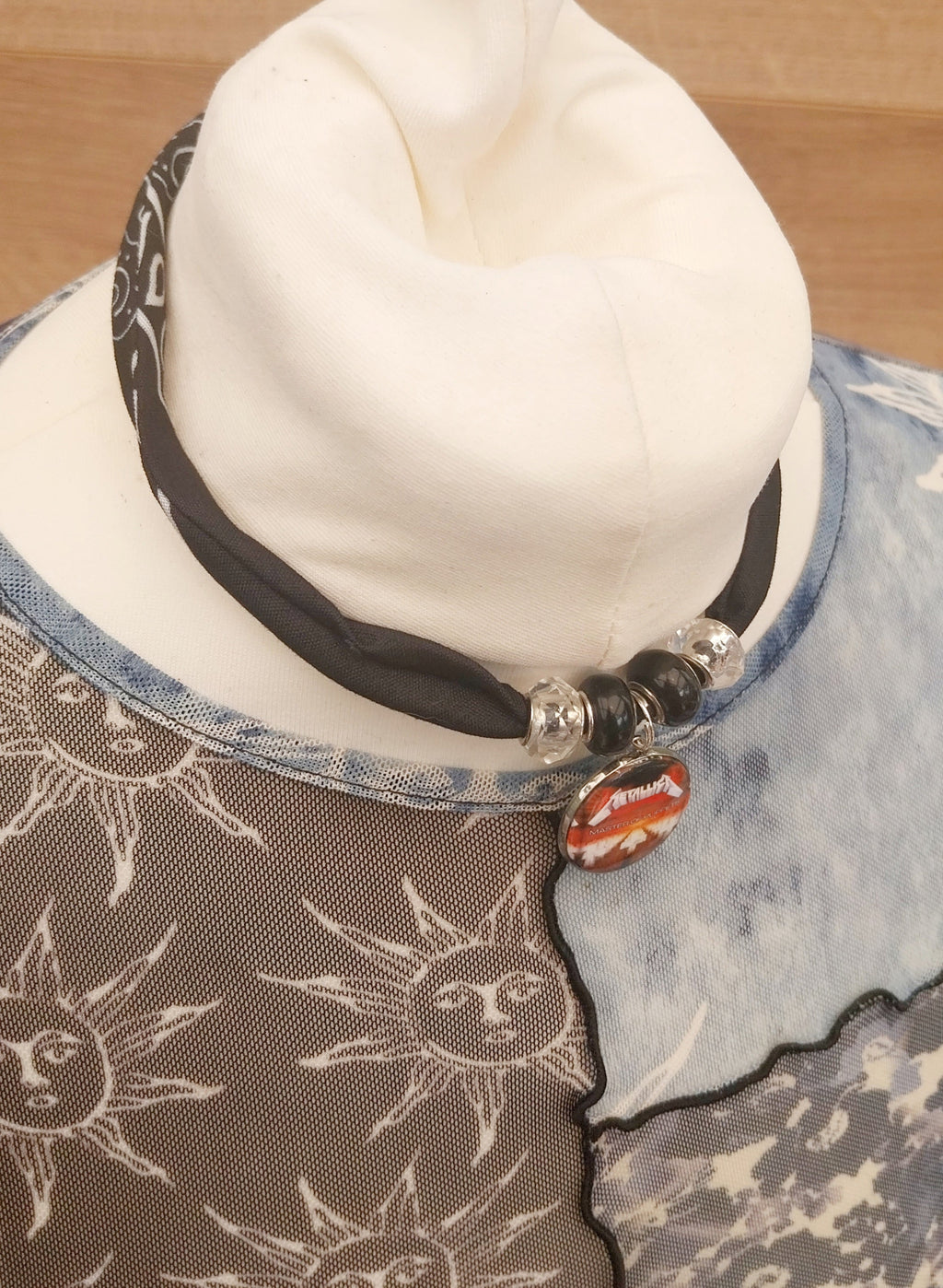 Metallica Bandana Choker Necklace Handmade Festival Metalhead