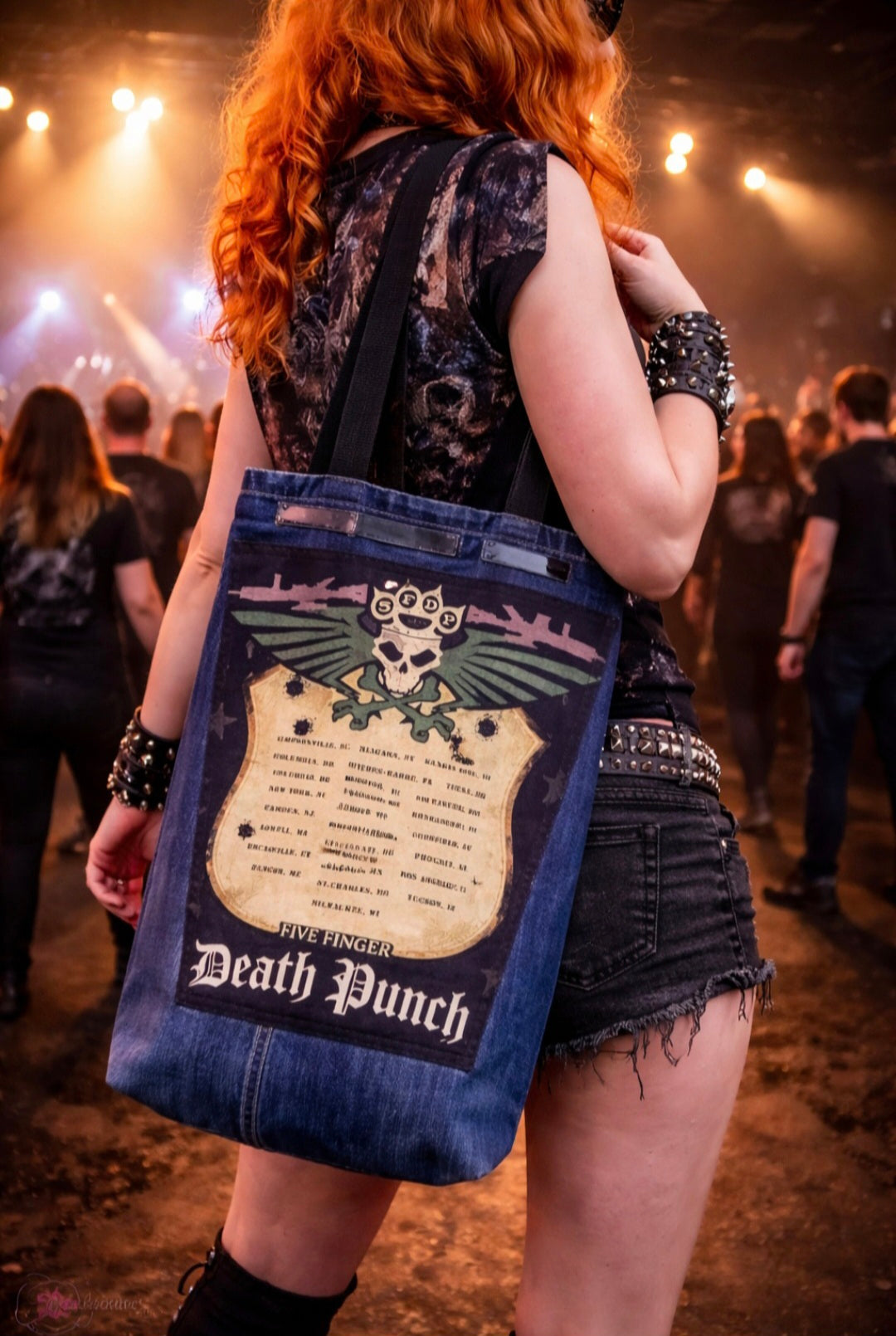 Handmade 5FDP denim Bag Metalhead Festival