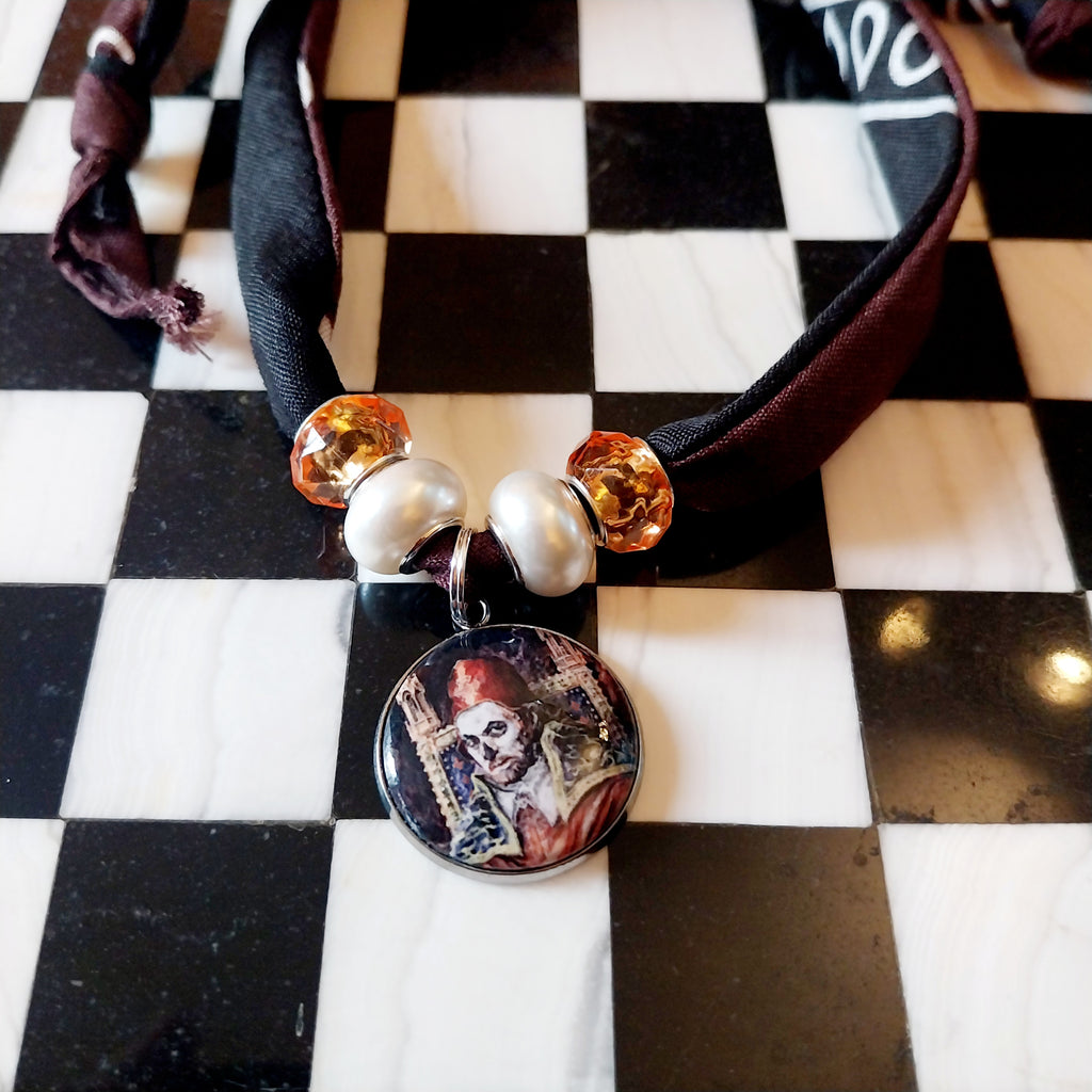 Ghost  Bandana Choker Necklace Handmade  Festival Metalhead