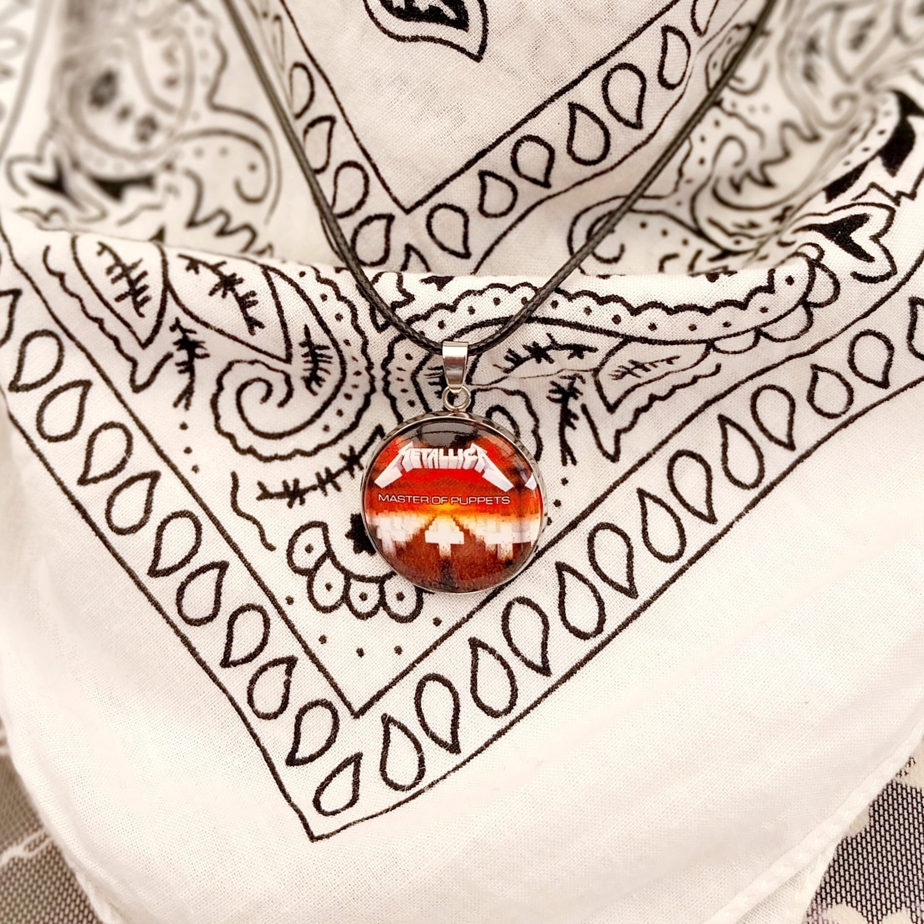 Handmade Metallica  Inspired necklace Rock Metal head