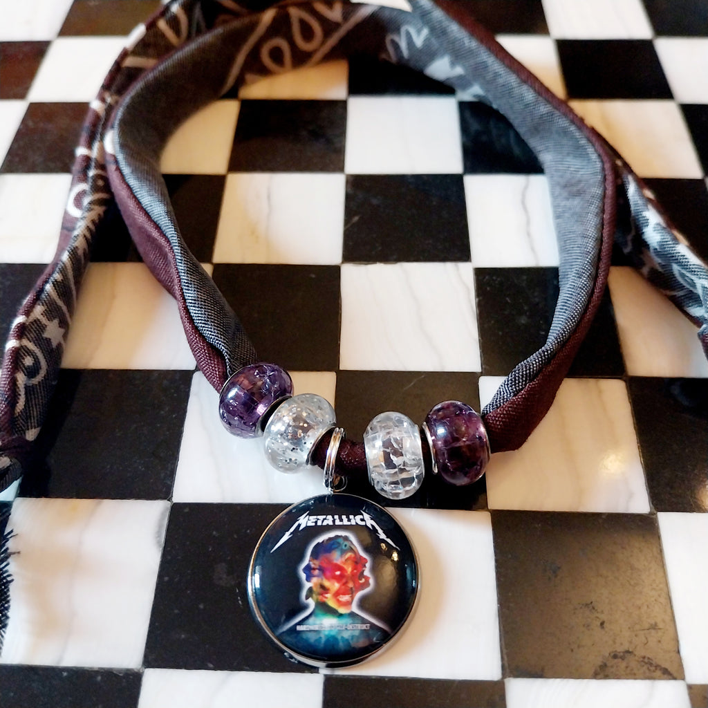 Metallica Bandana Choker Necklace Handmade Festival Metalhead