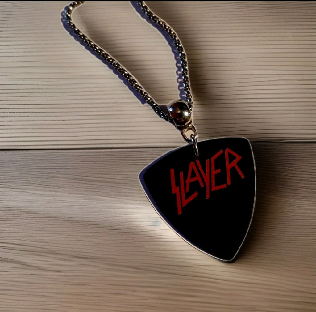 Handmade Slayer guitar plectrum necklace Metalhead Festival
