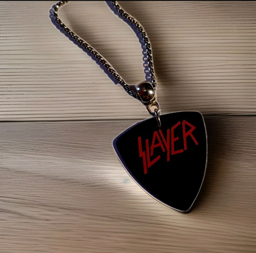 Handmade Slayer guitar plectrum necklace Metalhead Festival
